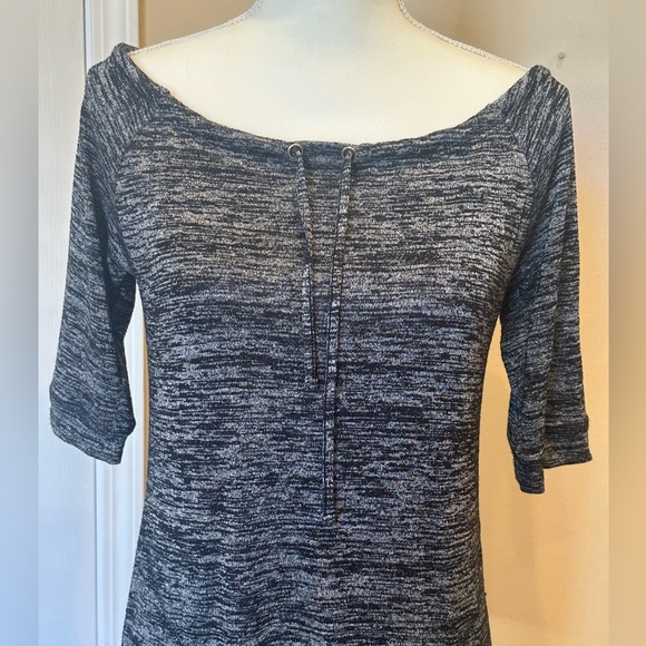 Soma Black Gray Marled Knit Shift Dress Women’s Size XS - Picture 3 of 7